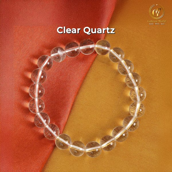 Clear Quartz Bracelet for Men and Women - 8mm. Reiki Healing Crystal Stone/AAA Quality/Lab Tested & Certified.