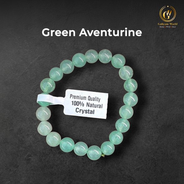 Green Aventurine Bracelet - Unisex Classic Strand Bracelet - Green - 8mm Round Cut Beads - Stretchable Elastic - Snap Clasp - Lab Tested & Certified