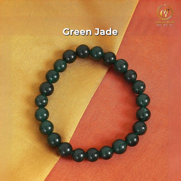 Green Jade Stone Bracelet for Men and Women - 8mm | Promotes emotional balance, attracts prosperity, and supports physical healing and heart health.