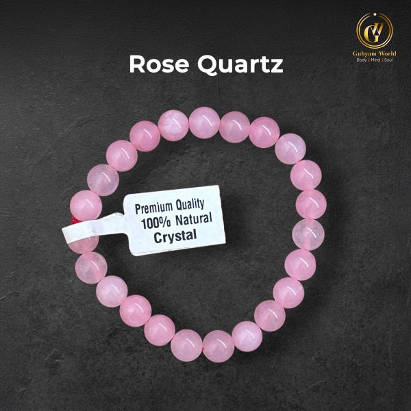 Rose Quartz Bracelet | Calming and Reassuring Crystal | For Men and Women - 8mm.Reiki Healing Crystal Stone/AAA Quality/Lab Tested & Certified.