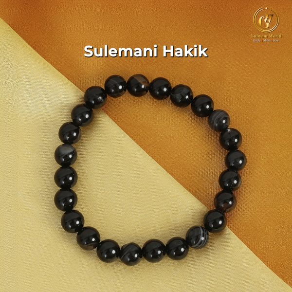 Sulemani Hakik Bracelet for Unisex Adult - 8mm.Reiki Healing Crystal Stone/AAA Quality/Lab Tested & Certified.