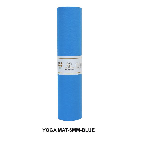 6 MM Eva Yoga Mat | Anti-Skid Yoga Mat for Men and Women | Comfortable and Firm Cushioning | Sweat Resistant and Washable | Blue
