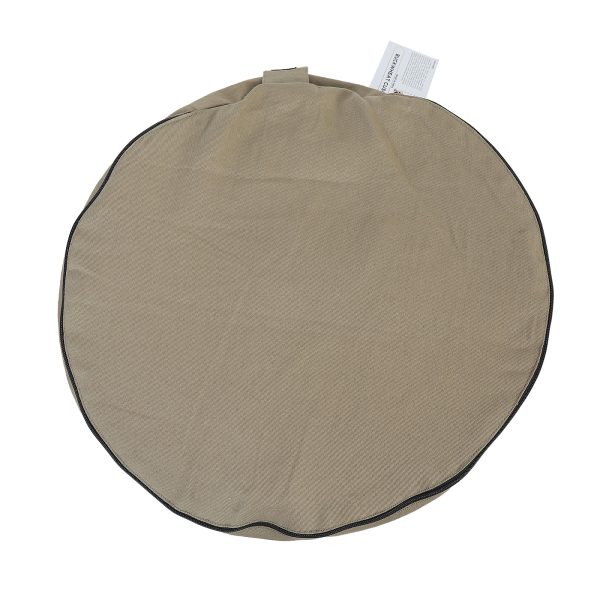 Round Meditation Cushion for Tailbone, Sciatica, Lower Back Pain Relief | Olive green Buckwheat Hulls Filled Multipurpose Meditation & Yoga Cushion with Removable Outer Cotton Cover