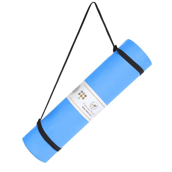 10 MM Eva Yoga Mat | Anti-Skid Yoga Mat for Men and Women | Comfortable and Firm Cushioning | Sweat Resistant and Washable | Blue