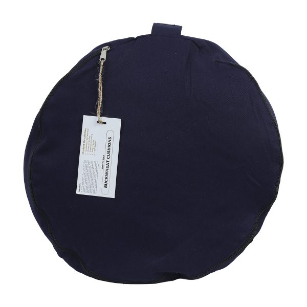 Round Meditation Cushion for Tailbone, Sciatica, Lower Back Pain Relief | Olive green Buckwheat Hulls Filled Multipurpose Meditation & Yoga Cushion with Removable Outer Cotton Cover.