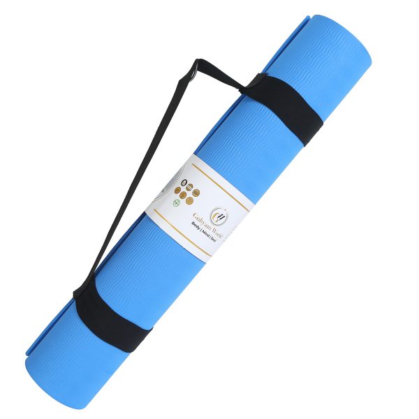 4 MM Eva Yoga Mat | Anti-Skid Yoga Mat for Men and Women | Comfortable and Firm Cushioning | Sweat Resistant and Washable | Blue